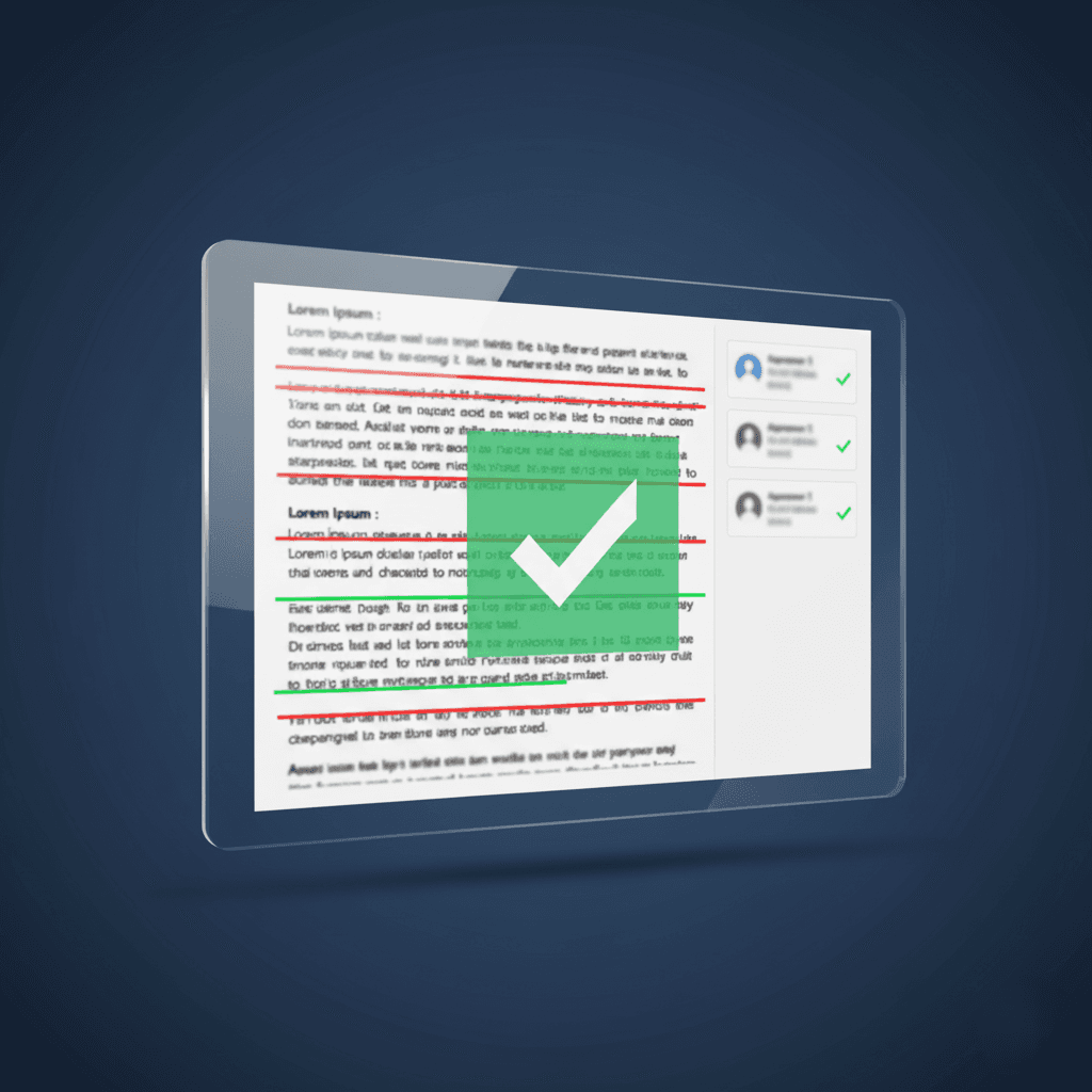 Document review UI with approval check